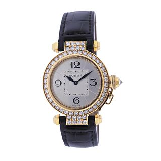 Cartier Pasha 18k Gold Diamond Quartz Ladies Watch 2811