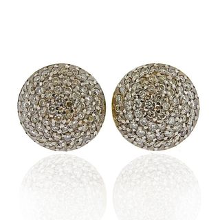 Gurhan Lentil 24k 18k Gold Diamond Stud Earrings