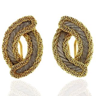 Buccellati 18k Gold Braided Earrings