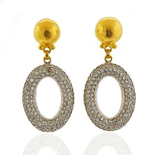 Gurhan Galahad Gold Diamond Drop Earrings