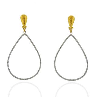 Gurhan Pearl Geo Gold Diamond Drop Earrings