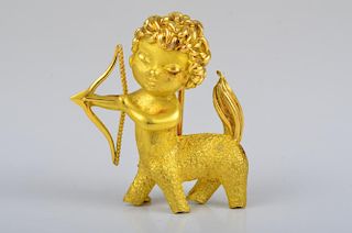 French Mythical Baby Gold Pin