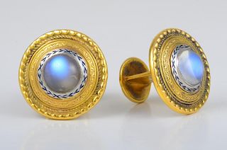 Antique Moonstone and Gold Cufflinks