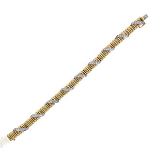 18k Gold Diamond 1980s Bracelet