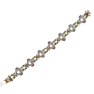 14k Gold Diamond Ruby Sapphire Emerald Bracelet