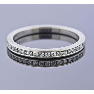 Tiffany & Co Platinum Diamond Wedding Band Ring