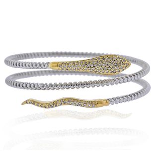 14k Gold Diamond Snake Wrap Bracelet