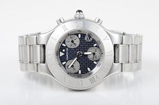 Cartier Stainless Steel Chronograph 21 Man's Watch