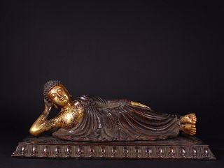 Gilt-Bronze Figure Of Lying Buddha