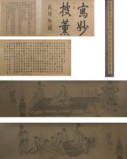 Zhao Mengfu, Chinese Buddha Painting Silk Handscroll