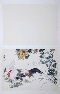 Wang Xuetao, Chinese Rooster Painting On Paper