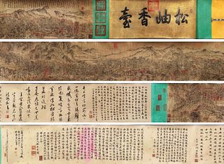 Wang Meng, Chinese Figure Painting Silk Handscroll