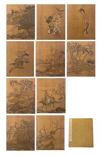 Chen Hongshou, Chinese Figure and Landscape Painting Silk Album