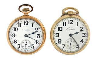 Lot of two Hamilton 16 size 21 jewel pocket watches