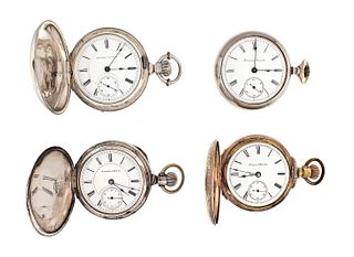 A lot of four Hampden pocket watches