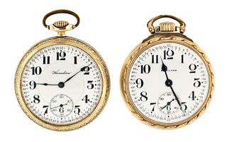 A lot of two Hamilton 21 jewel pocket watches