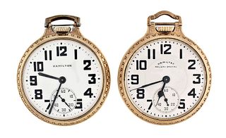 A lot of two Hamilton 992B pocket watches