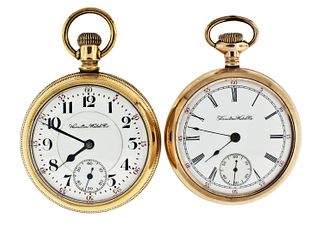 A lot of two 18 size Hamilton pocket watches
