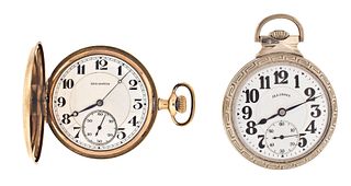 A lot of two 16 size 21 jewel Illinois pocket watches