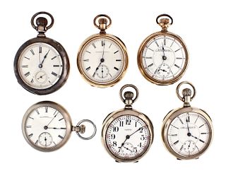 A lot of six 18 size Illinois pocket watches
