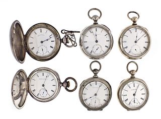 A lot of six 18 size keywound Waltham pocket watches