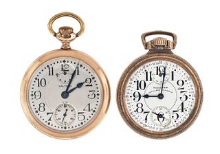 A lot of two 16 size Waltham pocket watches with wind indicators