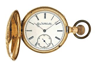 A 14 karat gold 16 size Elgin pocket watch