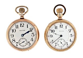 A lot of two 18 size model 1892 Waltham Vanguard pocket watches