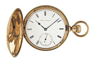 A gold cased Waltham model 1872 pocket watch