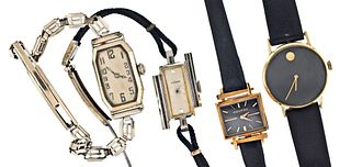 A lot of four lady's gold wrist watches