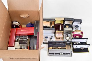 A large lot of wrist watch and jewelry boxes 25 containing watches