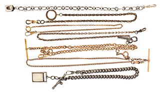 Lot of twenty one pocket watch chains and fob chains