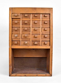 A lot of four wooden crystal and parts storage cabinets
