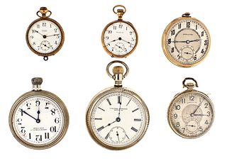A lot of ten American and Swiss pocket watches