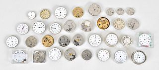 A lot of thirty three American pocket watch movements