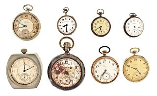 A lot of eleven pocket watches Illinois, Waltham and Gruen