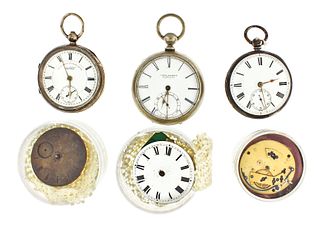 A lot of nine pocket watches and three fusee movements