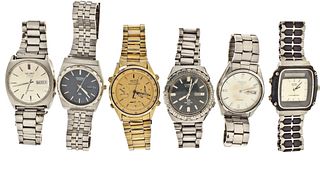 A lot of twelve Seiko quartz and mechanical wrist watches