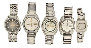 A lot of ten Seiko automatic wrist watches including a King Seiko