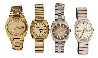 A lot of seven Enicar wrist watches including two Sherpa models