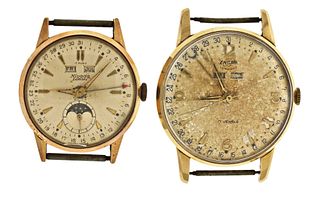 A lot of two triple calendar wrist watches