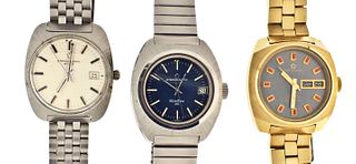 A lot of three Eterna Matic wrist watches
