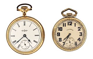 A lot of two Illinois pocket watches including a 23 Ruby Jewels Sangamo