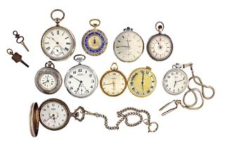 A lot of eleven Swiss pocket watches