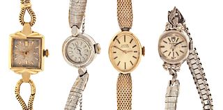 A lot of eight lady's gold wrist watches