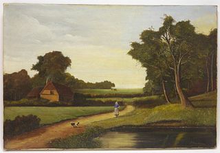 Joseph Farquharson Farm Landscape Painting