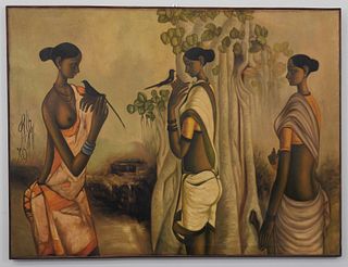 B. Prabha Women Figure Painting