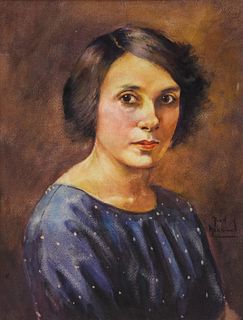 Fred Nankivel Portrait of a Woman WC Painting