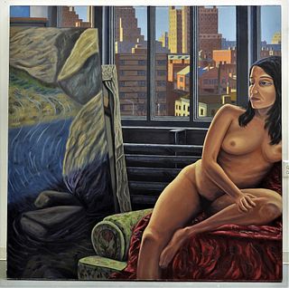 John F. Chambers Lounging Nude Painting
