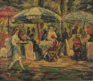 Sylvio Pinto Post Impressionist Cafe Painting